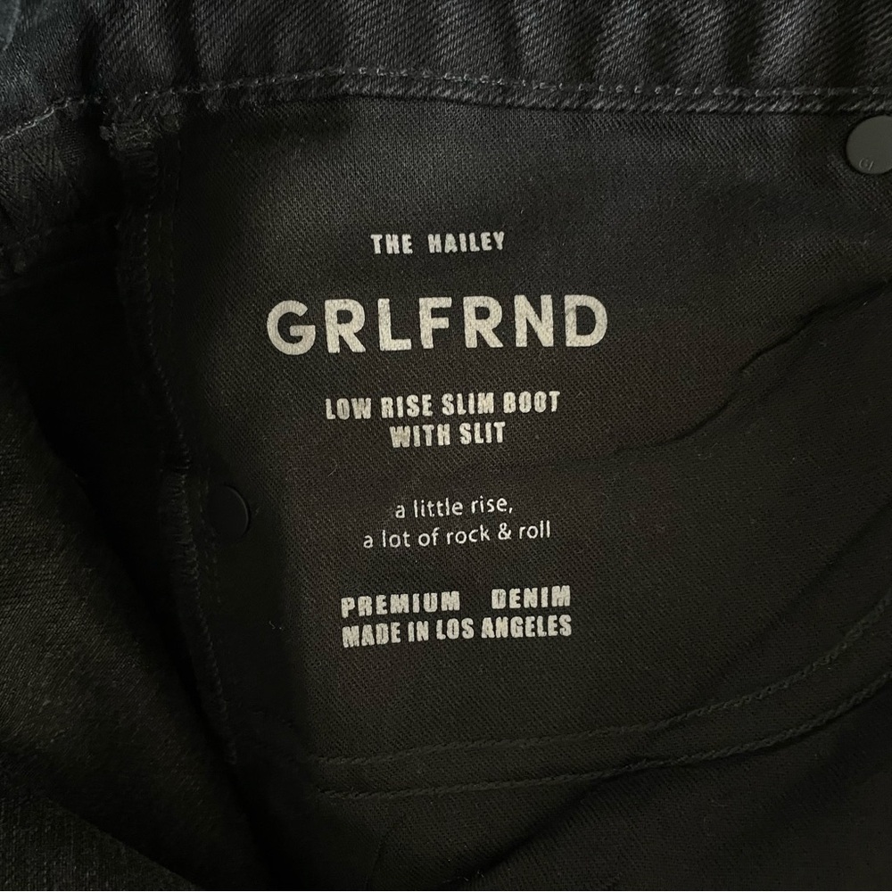 NWOT GRLFRND Hailey Low Rise Slim Boot Jeans Pants Womens 27 in Manhattan Coated - Picture 13 of 16